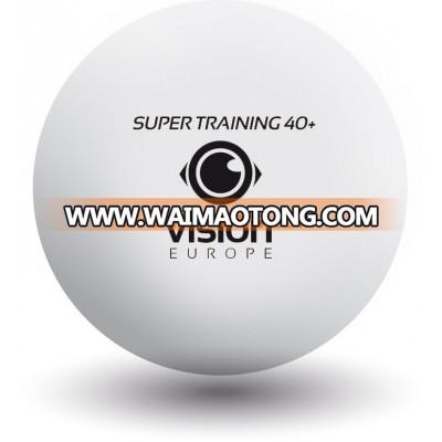 TABLE TENNIS BALLS, VISION EUROPE SUPER TRAINING 40+, plastic seam (WHITE)