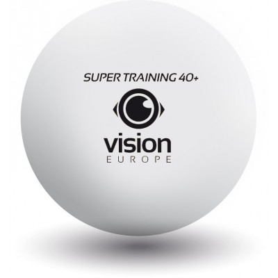 TABLE TENNIS BALLS, VISION EUROPE SUPER TRAINING 40+, plastic seam (WHITE)